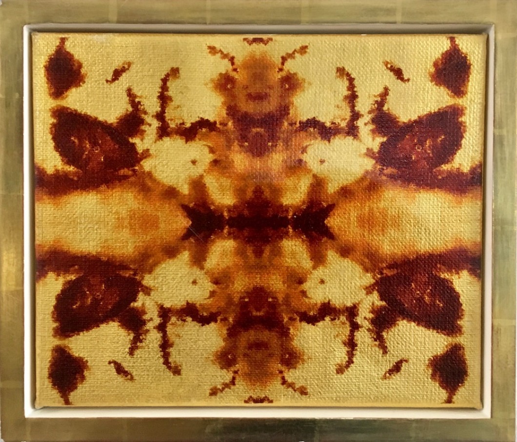 I.D.2, 2007 inkjet/gold leaf/jute 29x35cm